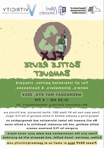 poster with event text and green reuse recycle symbol